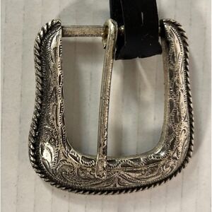 Unbranded Belt Buckle Unisex OS Silver Western Engraved Rope Edge
